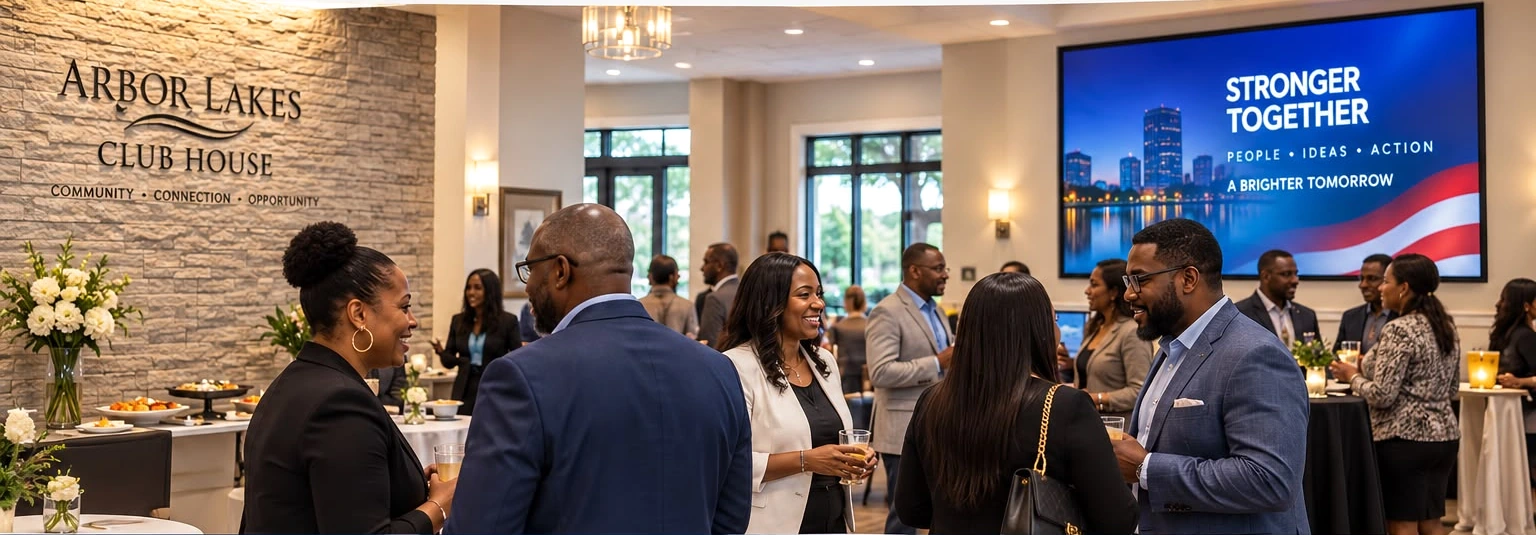 Community conversation at Arbor Lakes Club House